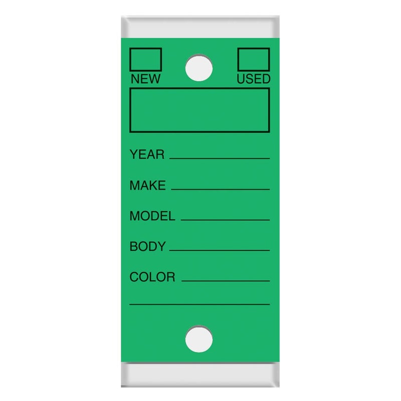 VERSA-TAGS Self Protecting Key Tags Solid Green Color - Image 1